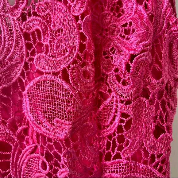 BNWT Lipsy London Pink Backless Lace Mini Dress Size 8 - Picture 6 of 6